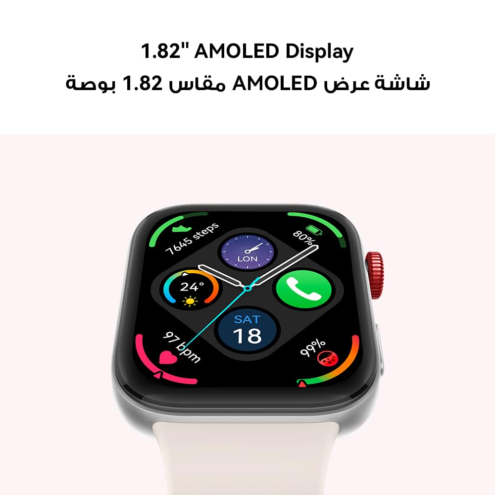 HUAWEI WATCH FIT 3, 1.82" AMOLED Display, Ultra-Slim Design, All-Round Fitness Management, Comprehensive Health Management, Durable Battery Life, Compatible with iOS & Android, Black