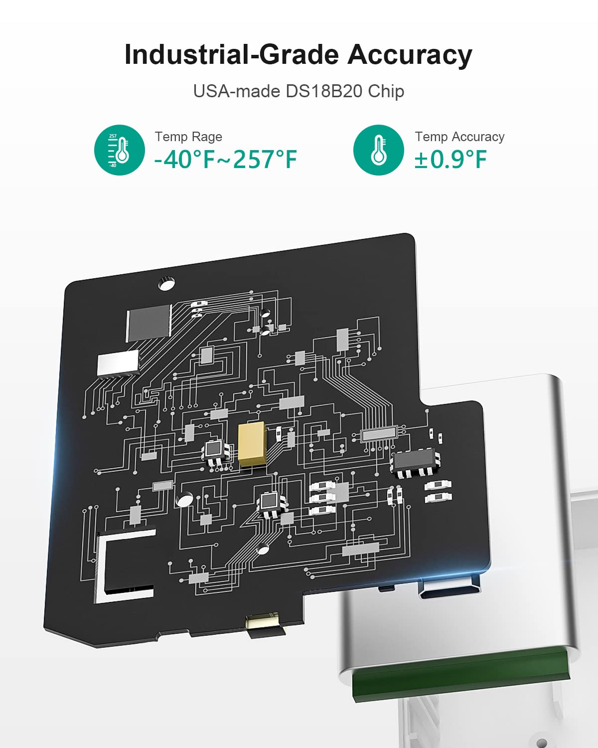 MOCREO WiFi Thermometer Freezer Alarm, Email Alert, App Notification, Data Record Export, No Subscription Fee, Remote Wireless Temperature Sensor for Refrigerator, Freezer, Hot Tub (2 Pack) …