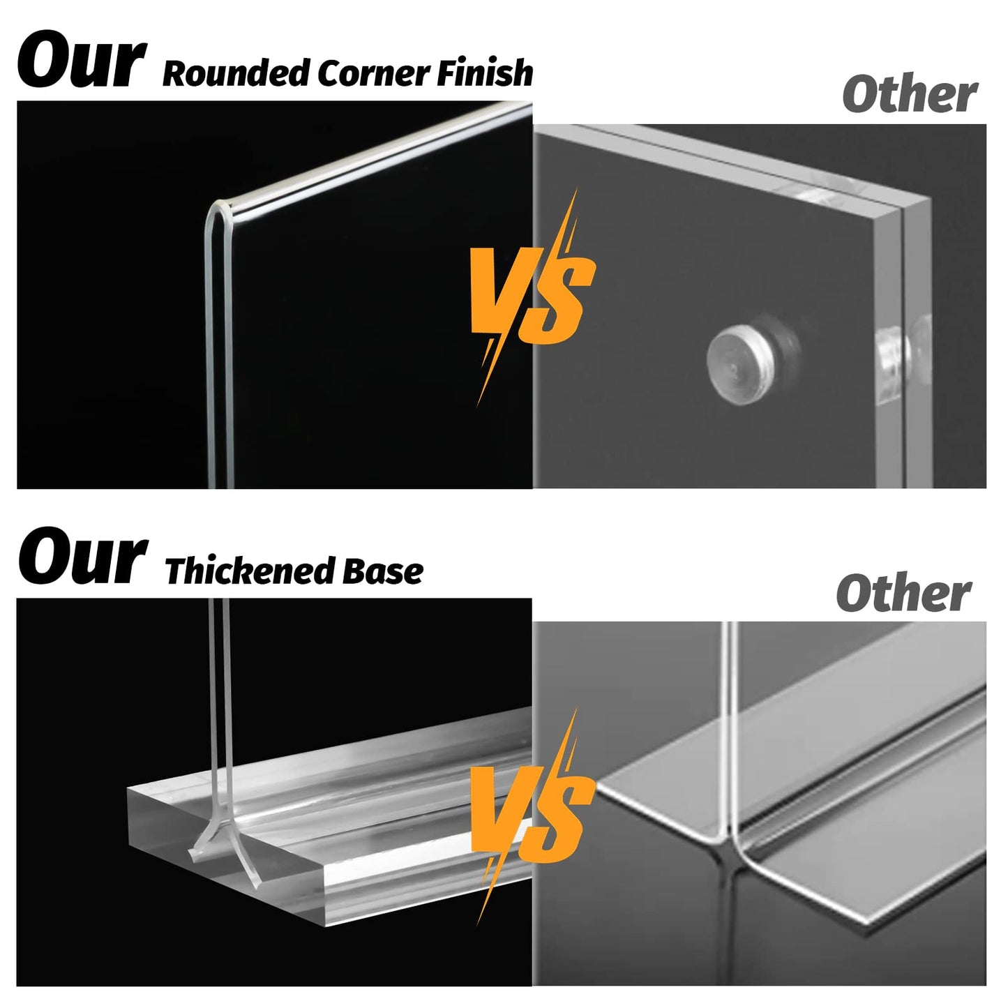 YULEER Clear Acrylic Sign Holder 8 Pack, 6 x 8.5 inches Double Sided Menu Holder Clear Sign Display Holder Acrylic Table Number Holders for Wedding, Cards and Photo Display (Vertical)