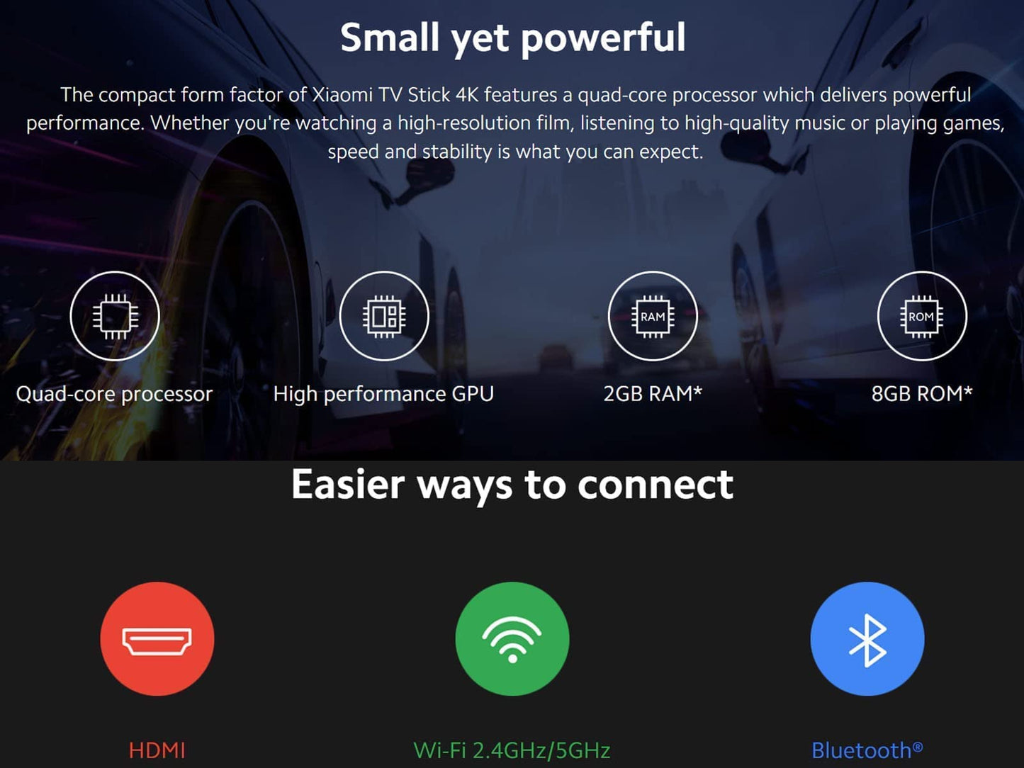 Xiaomi Mi TV Stick 4K Ultra HD Streaming Device Android TV 11 with Google Assistant Voice Remote Control Streaming Media Player Chromecast Built-in 2GB 8GB HDR/AV1/2.4G/5G WiFi/BT 5.2 (2022 Model)
