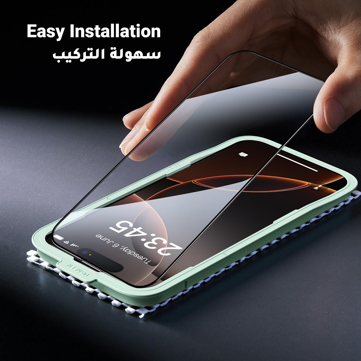 UGREEN iPhone 16 Pro Max Screen Protector 6.9''【Innovative Auto Installation】【9H+ Unbreakable Protection】1:1 Full Coverage Tempered Glass Screen Protector Case Friendly HD Clear Phone Screen (2 Pack)