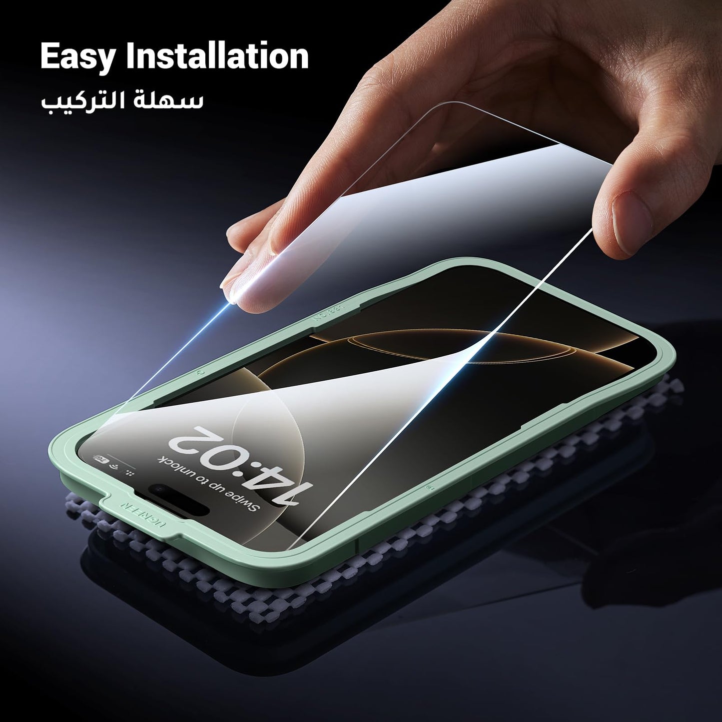 UGREEN iPhone 16 Pro Screen Protector 6.3''【9H+ Unbreakable Protection】【HD Ultra Clear】Military-Grade Tempered Glass Screen Protector Easy to Install Phone Screen Protector Fit for Most Cases