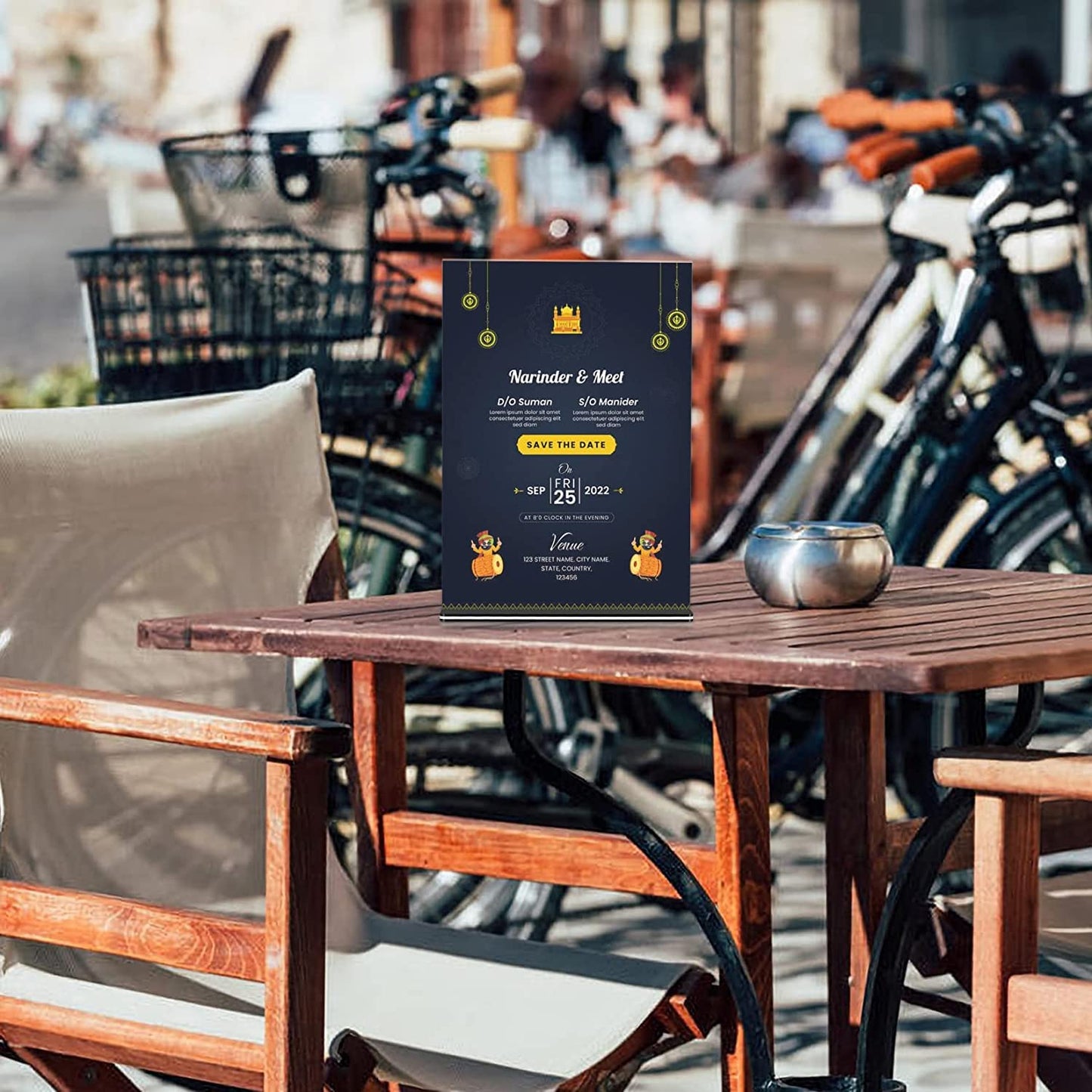 QOOSIKICC 2 Pcs Acrylic Sign Holders A4 Size, Clear Table Desktop Menu Display Stands, Paper Table Top Sign Display Holders for Restaurants, Office, Home, Store, Photo Frames, Meetings