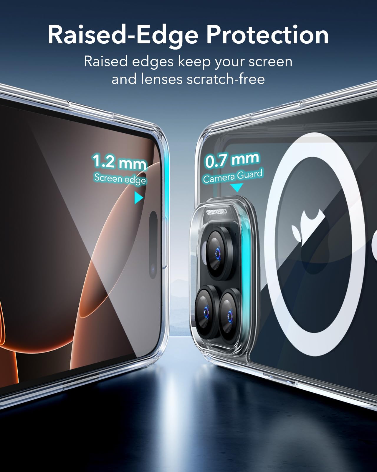 ESR for iPhone 16 Pro Max Case, Camera Control, Compatible with MagSafe, Shockproof Military-Grade Protection, Magnetic Phone Case for iPhone 16 Pro Max, Classic Hybrid Case (HaloLock), Clear